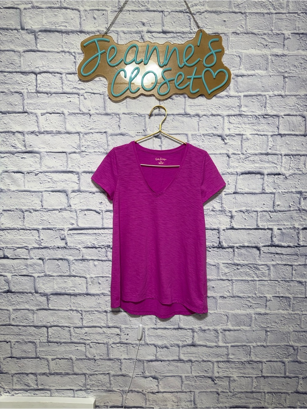 Lilly Pulitzer v neck Etta top pink size xs